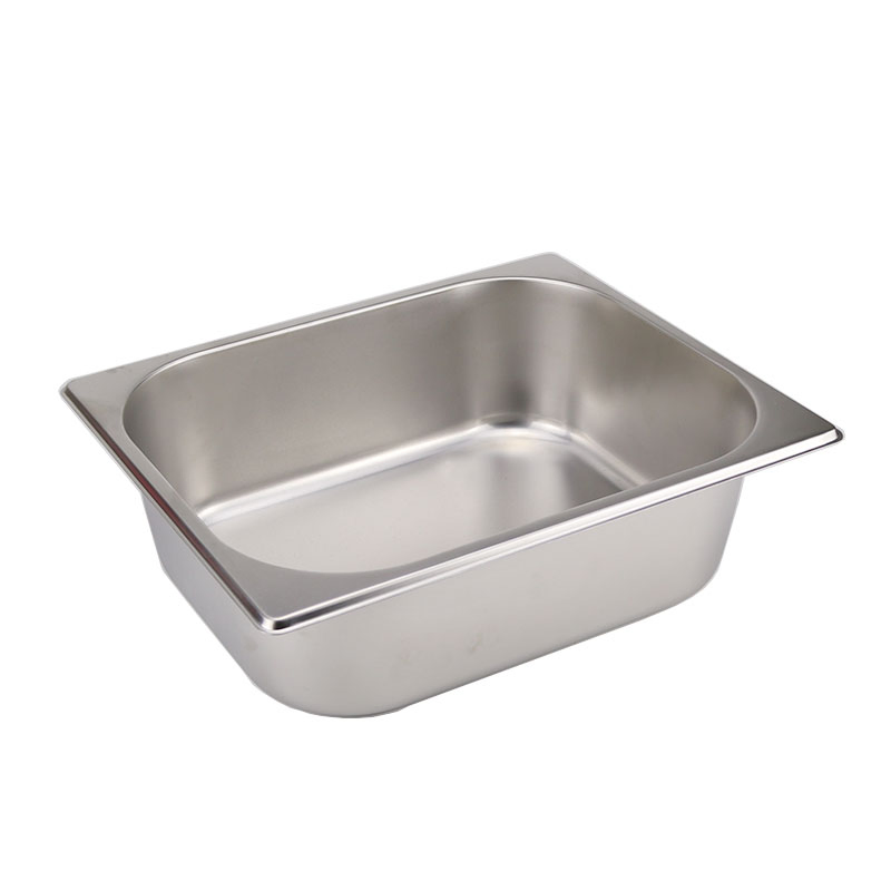 Stainless Steel Rectangular Commercial Portion Pans for Milk Tea, Jam, Spicy Hot Pot – Canteen Food Pans