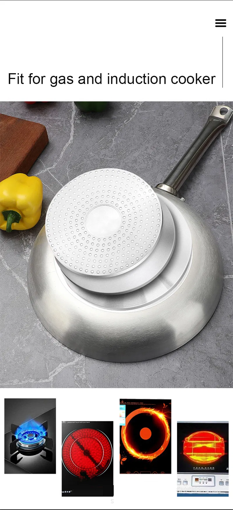 Stainless Steel Frying Pan View 4