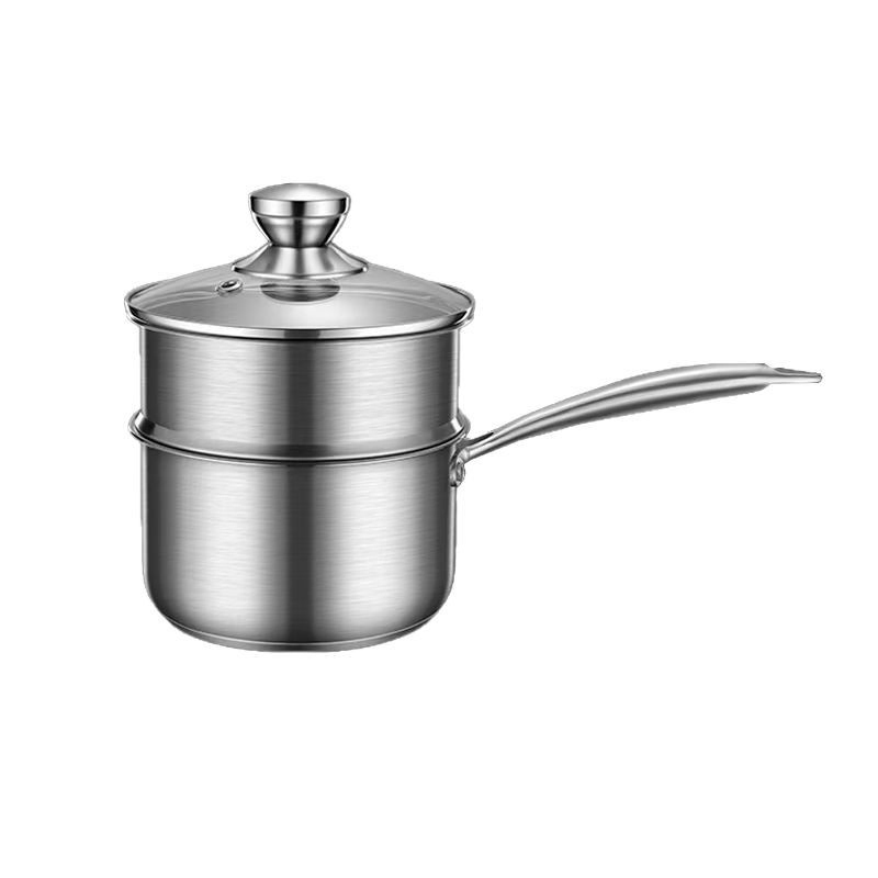 Camping BBQ Metal Milk Boiling Pan Stainless Sauce Pot Saucepan Induction Cooker Easy Grip Stainless Steel Sauce Pan Milk Pan