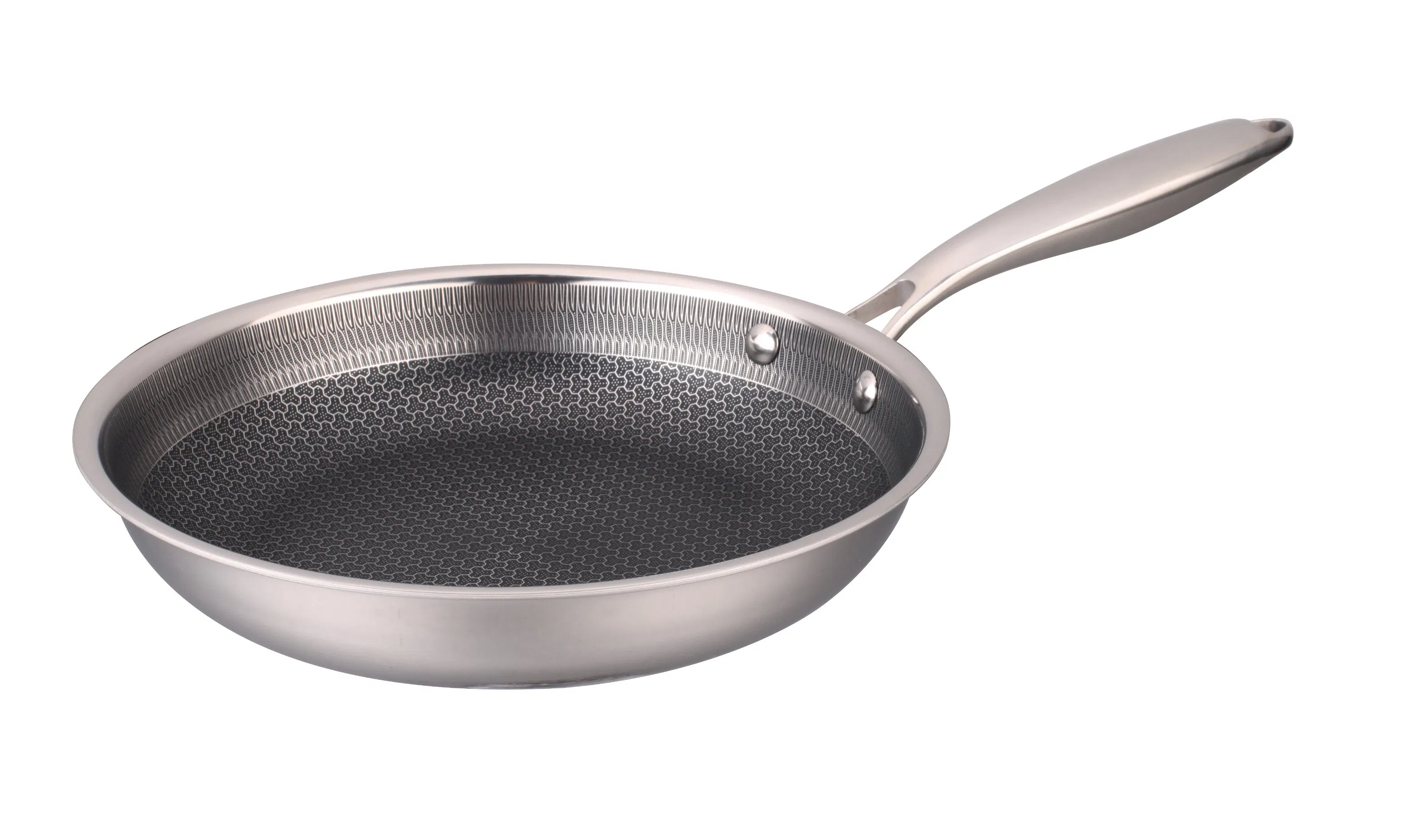 Easy Clean 3PCS Tri-Ply Stainless Steel Non-Stick Frying Pan Set Without Lid