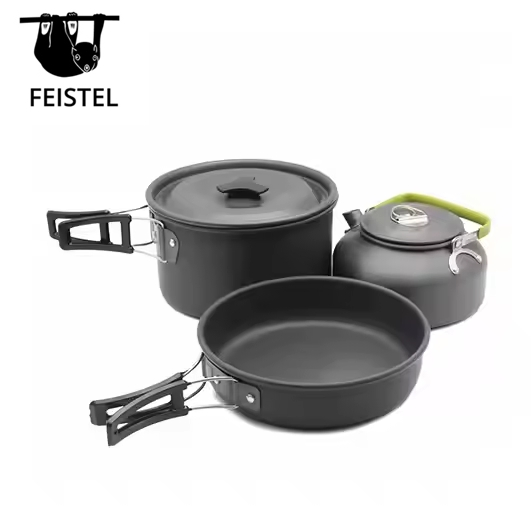 Compact and Lightweight Cookware Mess Kit for Camping Enthusiasts