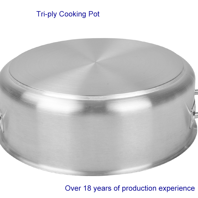 Xinhaohui in Stock 4qt 20 Cm Stainless Steel Aluminum-Clad Straight-Sided Saucepan