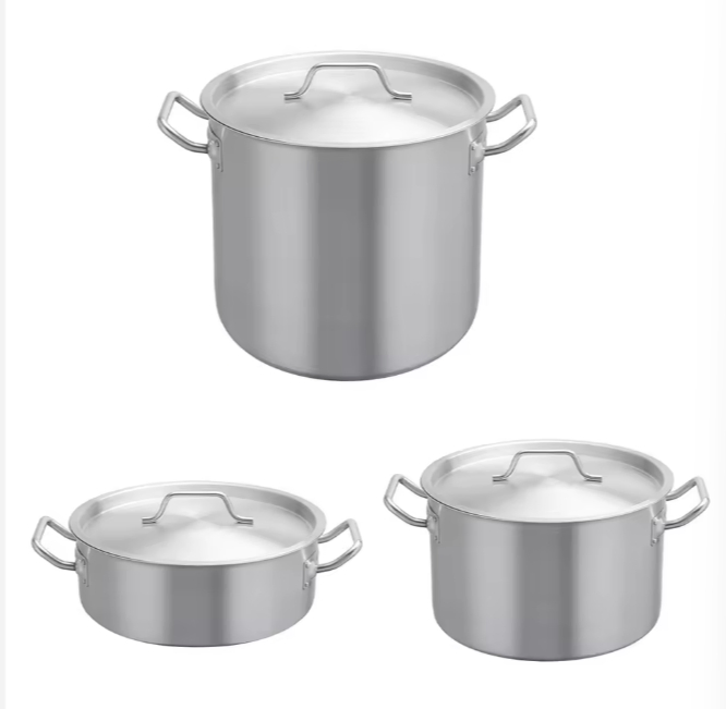 Heavy-Duty Stainless Steel Stock Pot with Lid Cookware Equipment for Hotels &amp; Restaurants