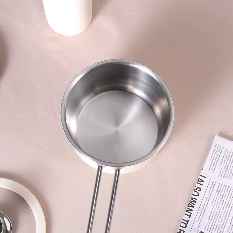 Korea Style 16cm Household Kitchen Induction&Gas Ceramic Coating Metal Cook Soup Pot Cookware Stainless Steel Sauce Pan