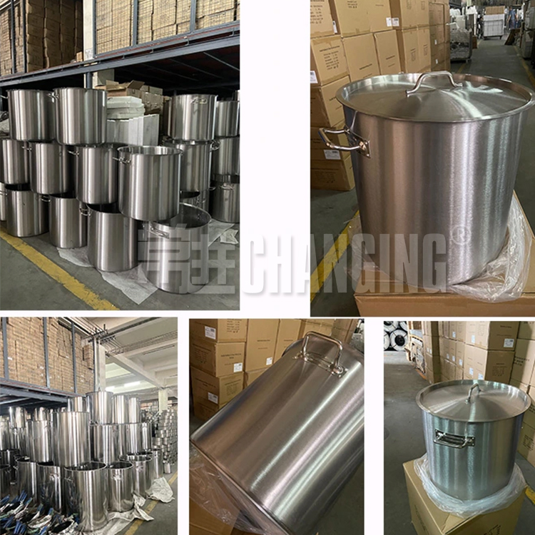 Changing Catering Saucepan Cooking Pans Stainless Steel Stock Pots