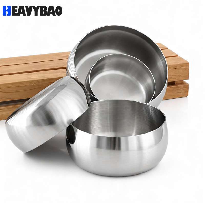 Heavybao Wholesale Price Large Capacity Stainless Steel Mixing Salad Durable Cookware Bowl