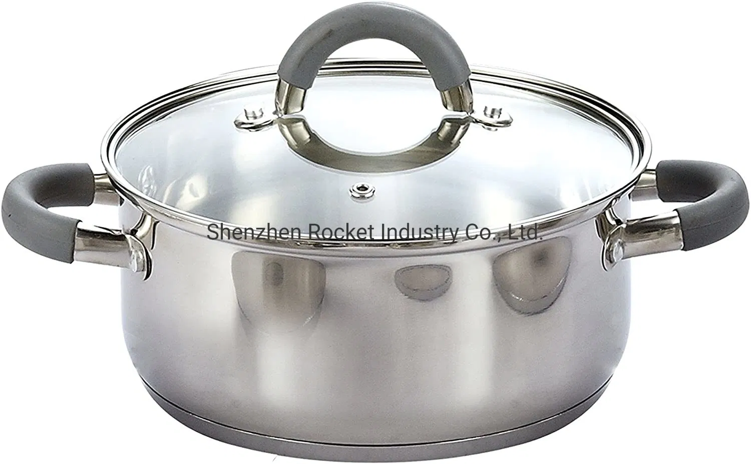 Silicone Handles Induction Stainless Steel Cooking Pot Soup Pot Casserole Cookware