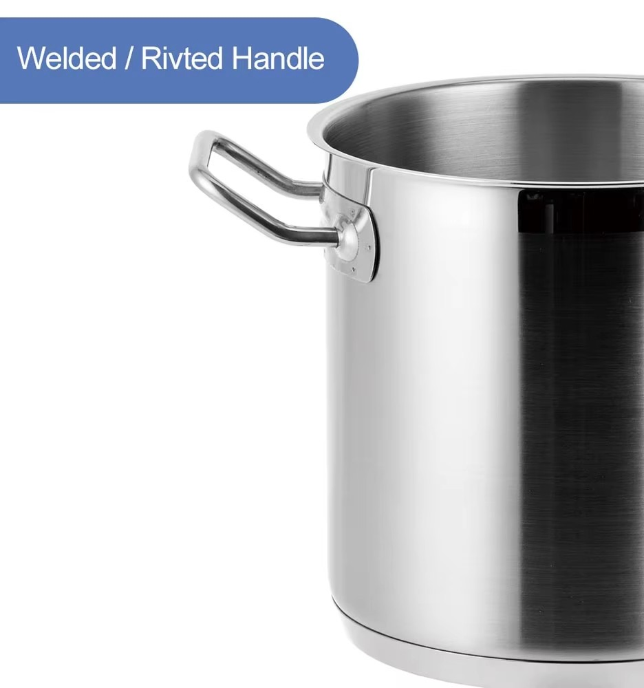 Food Grade Heavy Commercial Soup Pot Stainless Steel Stock Pot Induction Cookware