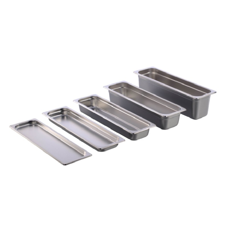 EU Gastronorm Pan 2/4 Gn Pans with Cover Stainless Steel Container Hotel Sheet