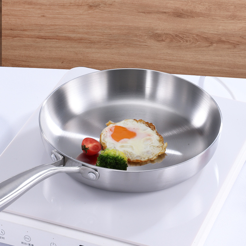 304 Stainless Steel Thickened 3-Plynon-Stick Frying Pan