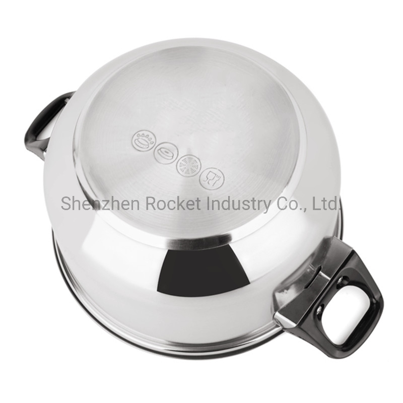 Cheap Bakelite Handle Stainless Steel Cooking Pot Casserole and Saucepan