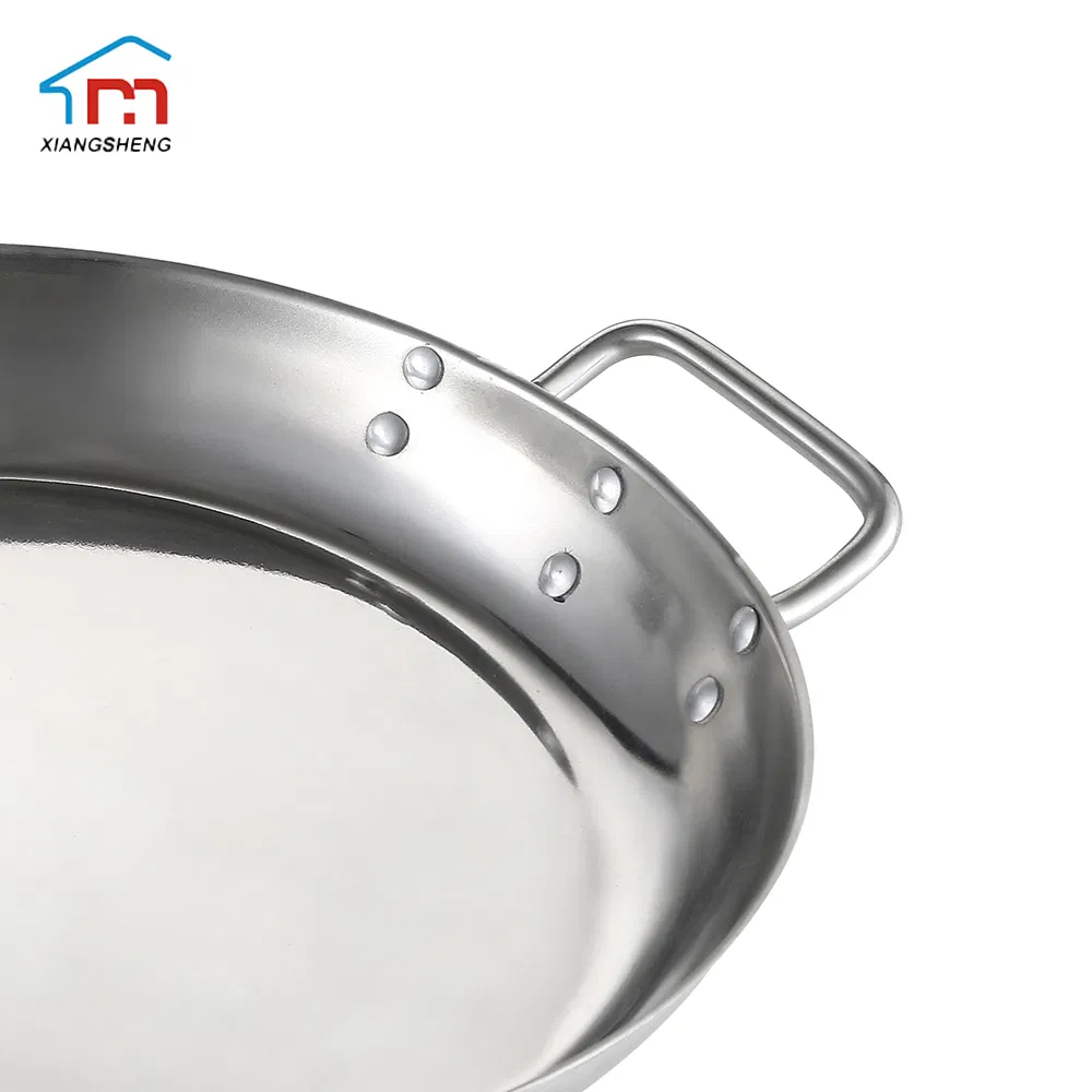 Xiangsheng Stainless Steel Frying Pan with Tri-Ply Seafood Paella Pan