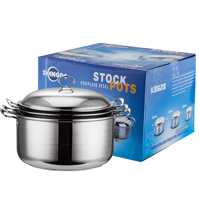 High Quality Heavy Thick Stainless Steel Stock Pot 6PCS 3 Sets Soup Stock Pots Soup Pot Stainless Steel Stock Pot for Soup Cookware Soup Pot Wholesale Price