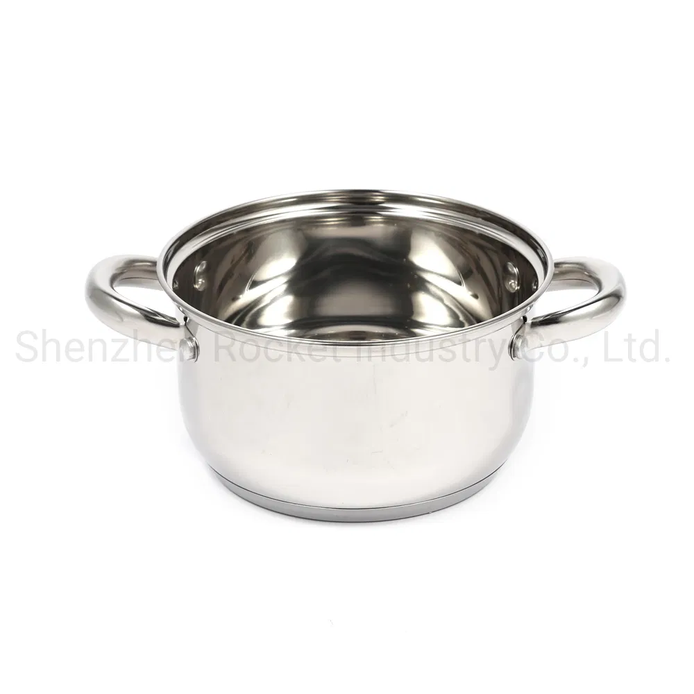 Glass Lid Induction Bottom Stainless Steel Casserole Cooking Pot Cookware