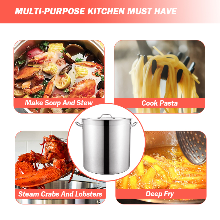 Daosheng Induction Commercial Stainless Steel Cookware Sets Stock Pot for Restaurant Kitchen