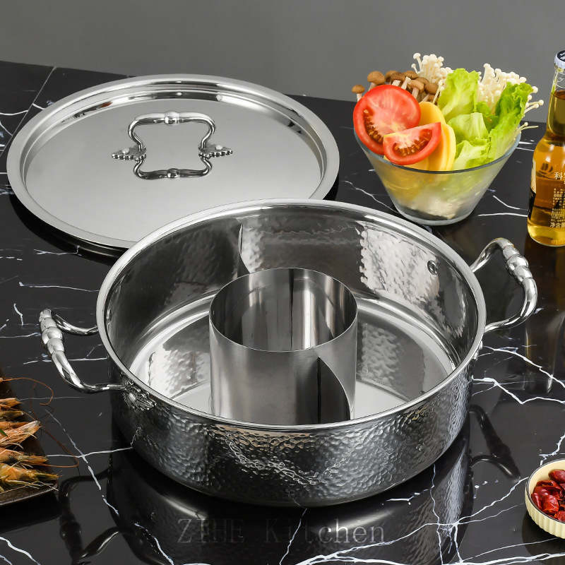 Stainless Steel Golden Double Ear Commercial Induction Cooker and Household Cookware