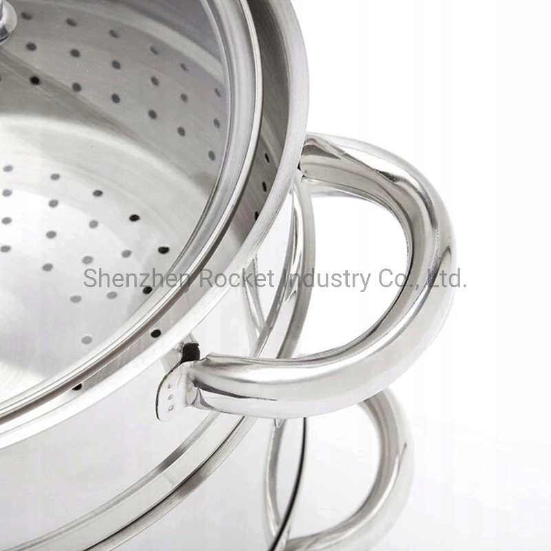 8.0 Liters Stainless Steel 26 Cm Juicer Maker Set for Health Food Grade Fruit Juicer Steamer with Glass Lid