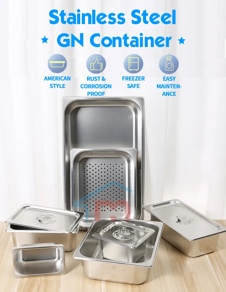 Stainless Steel Gn Pan Hotel Freezer Gastronomy Container