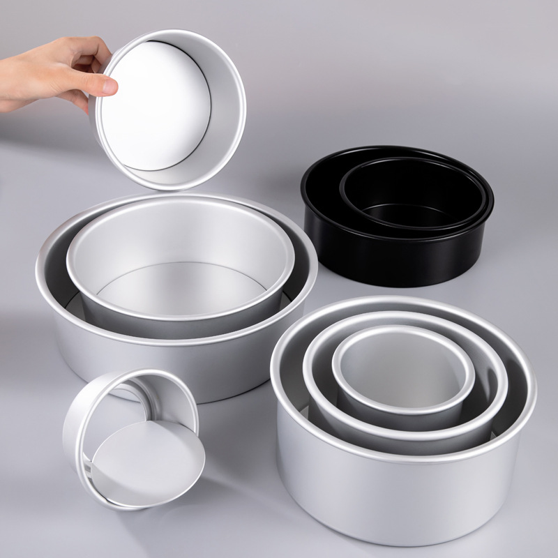 2 6 8 10inch Anodized Aluminum Removable Bottom Round Mini Bundt Cake Pan Bakery Pan Leakproof Cheesecake Pan Baking