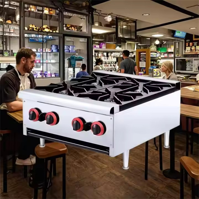 Professional Commercial Kitchen Portable Stainless Steel LPG Best Energy Efficient Burner Gas Stove for Restaurant and Home