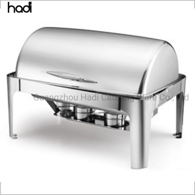 Best Price Stainless Steel Roll Top Buffet Food Chafing Dish Commercial Stock Golden Chafing Dish/Roll Top Buffet Chafer with Glass Window