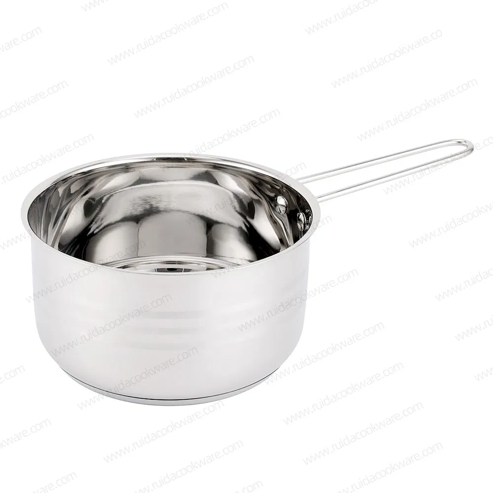 5PCS Stainless Steel Long Wire Handle Saucepan Set W/O Lid