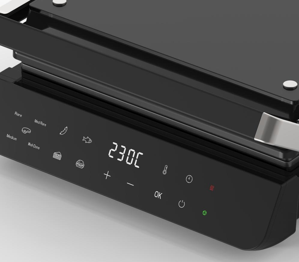 Electric Press Grill Panni Maker 4 Slices 180 Open