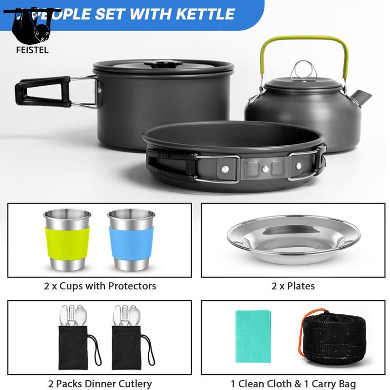 Compact and Lightweight Cookware Mess Kit for Camping Enthusiasts