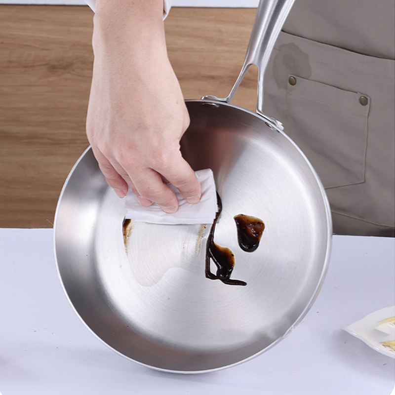 304 Stainless Steel Thickened 3-Plynon-Stick Frying Pan