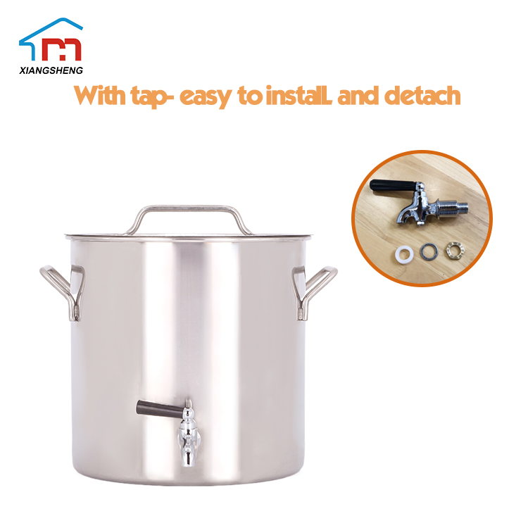 Xiangsheng 50L Stainless Steel Stock Pot with Anti-Overflow Lid and Tap