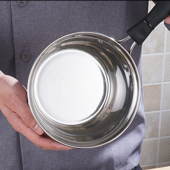 Kitchenware 3 -Ply Cooking Sauce Pan Frying Pan Pot 3L Nonstick Inox Stainless Steel Saucepan