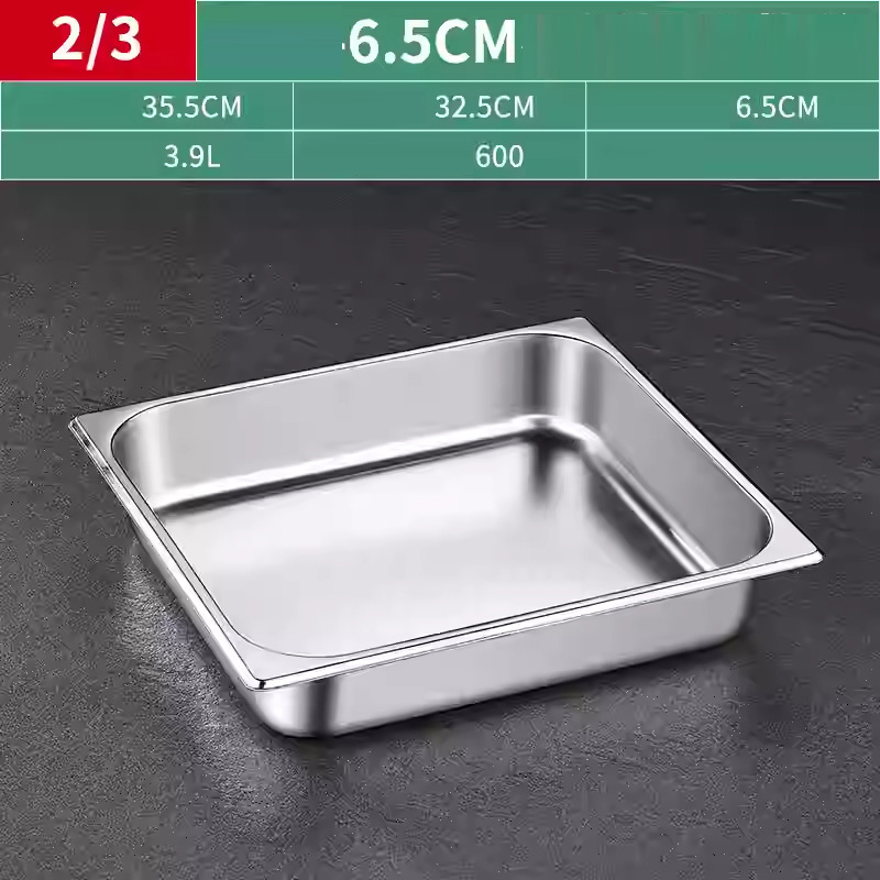Stainless Steel Fast Food Rectangular Food Pan with Lid