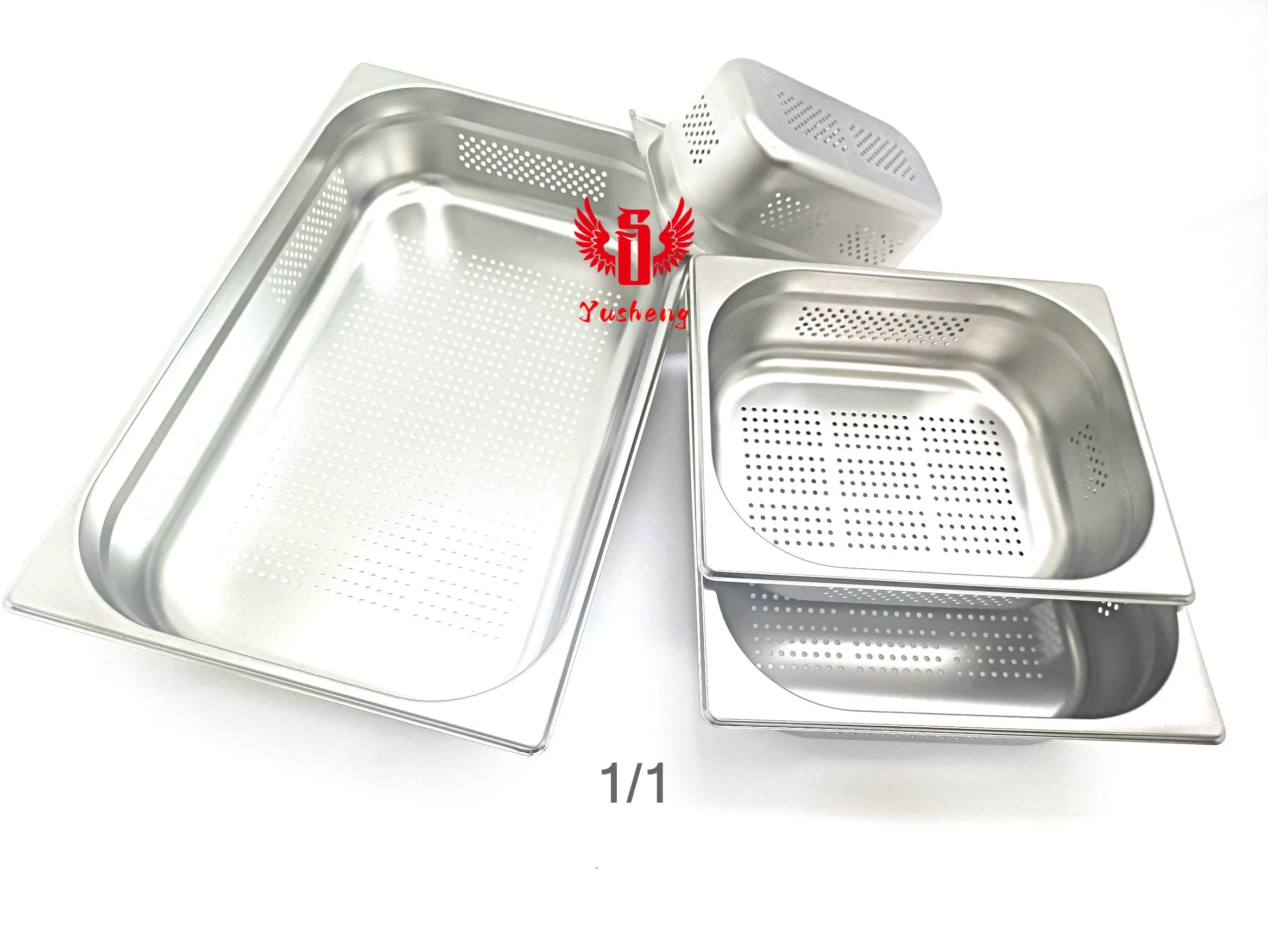 Stainless Steel Gn Pan 1/1*100mm Thickness0.7mm Euro Style Perforated Food Pan