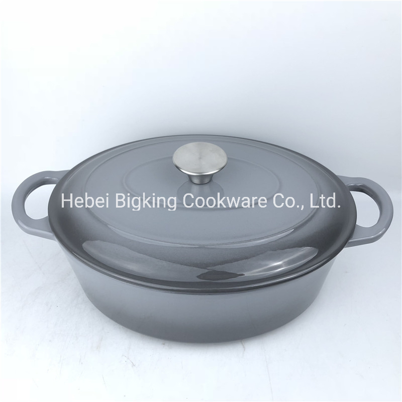 29cm Cast Iron Metal Type Enamel Oval Dutch Oven