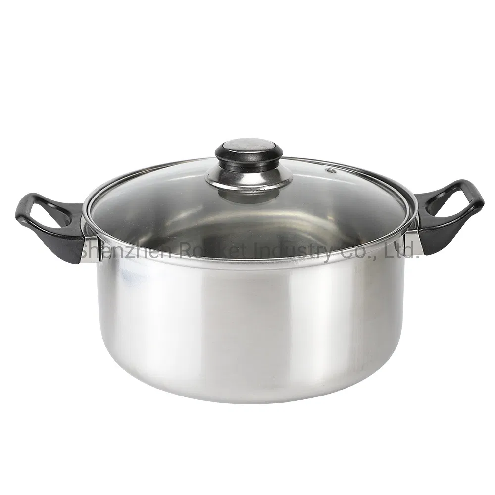 Cheap Bakelite Handle Stainless Steel Cooking Pot Casserole and Saucepan