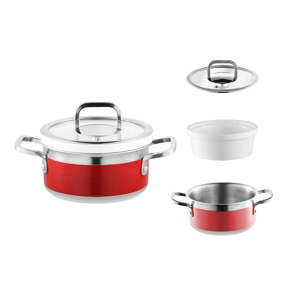 New Stainless Steel Heavy Duty Ceramic Induction Kitchen Cookware Pan