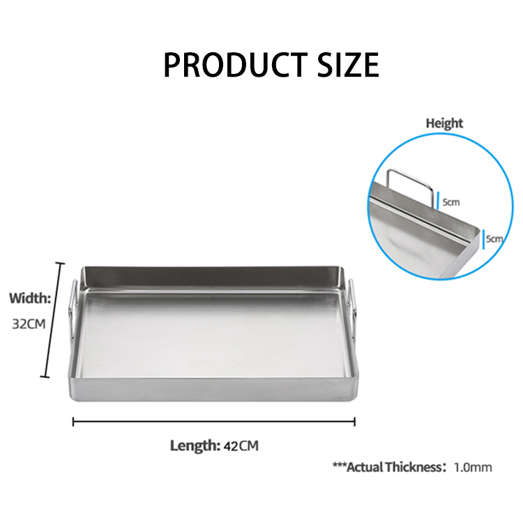 Xiangsheng Stainless Steel Food Pan Griddle Top Deep Baking Roasting Pan