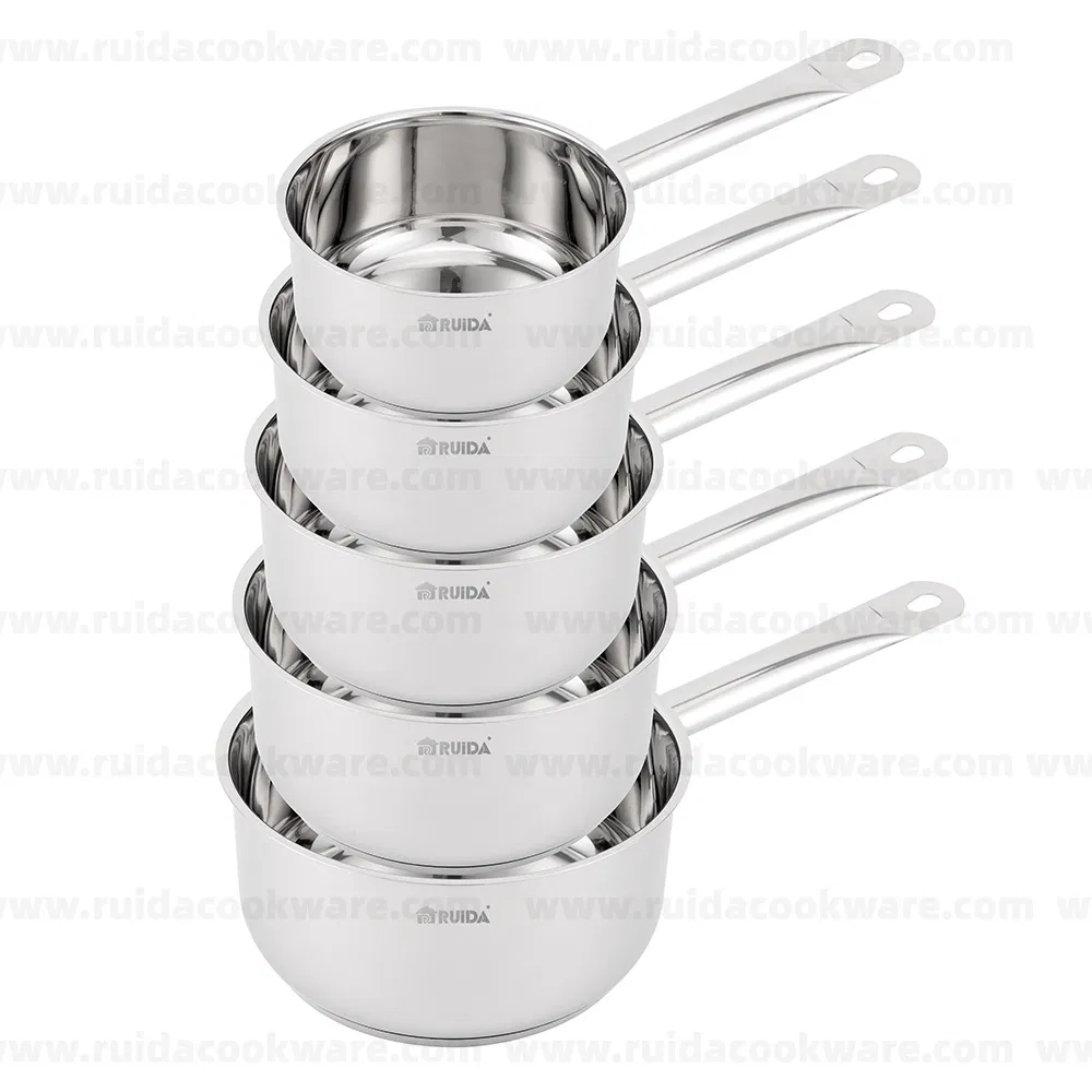 5PCS Hot Sale Stainless Steel Cookware Set Induction Bottom Kitchenware Saucepan Set