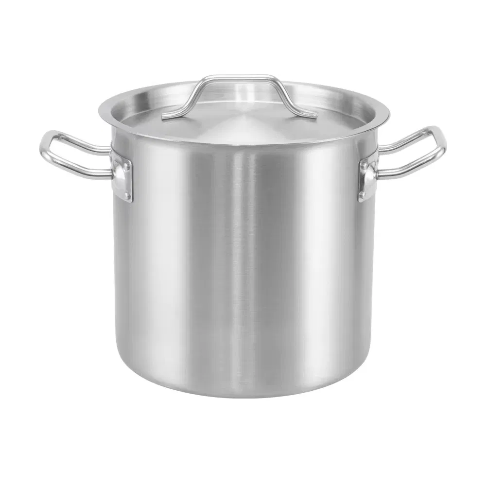 Heavy-Duty Stainless Steel Stock Pot with Lid Cookware Equipment for Hotels &amp; Restaurants
