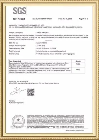 SGS Certification 1
