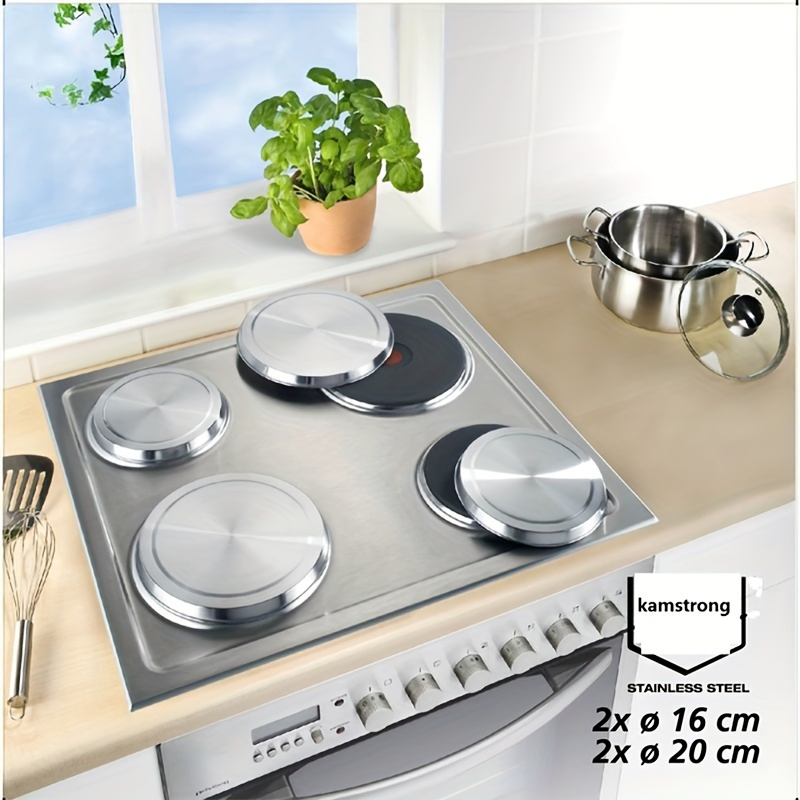 4-Piece Stainless Steel Burner Cover Gas Stove Protector Dishwasher-Safe Range Cover