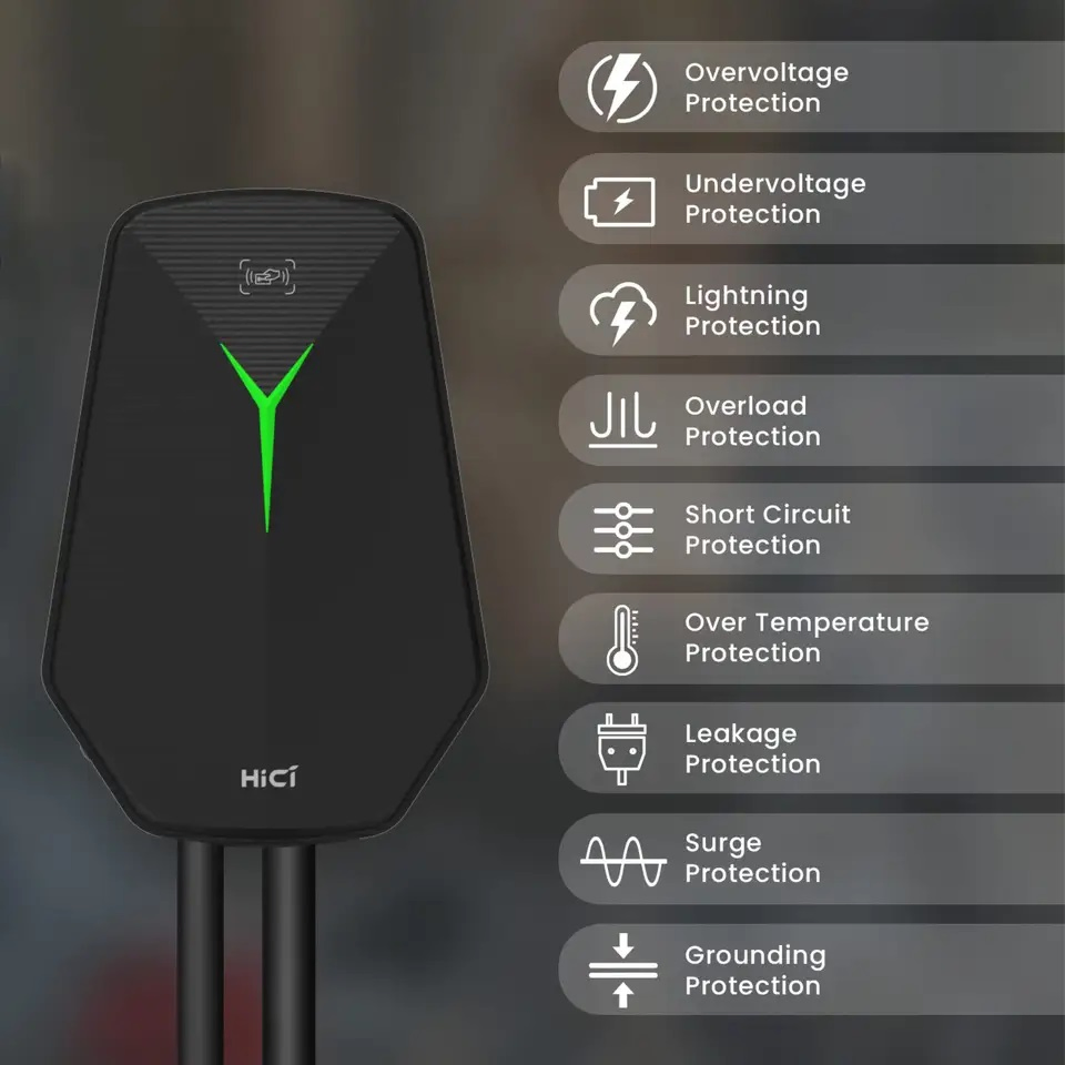 Advanced 7kw Wall-Mounted EV Charger for Home Use