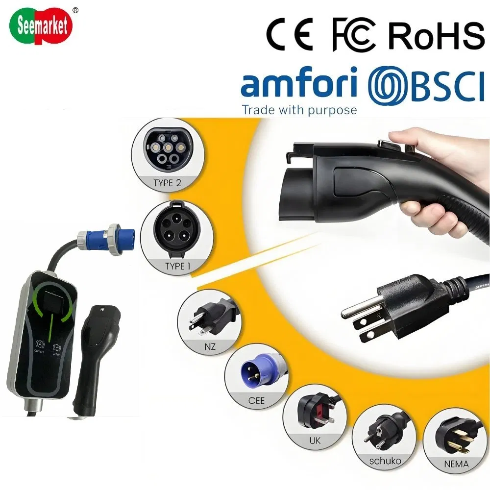 3.5kw/7kw/11kw/22kw Smart Home Portable EV Charger