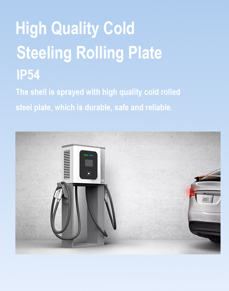 60kw DC Fast EV Charger Pedestal, Ocpp 1.6j &amp; CE Certified, CCS2 Combo for Public Charging Station &amp; Fleet