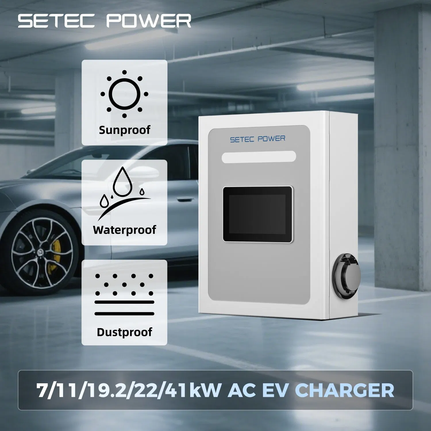 SETEC POWER Cost-Effective Solution Ac charger 7kW-41kw Type1 Type2 Wall Box Charging Station