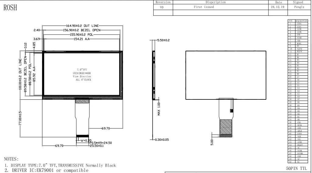 TFT Display Specification