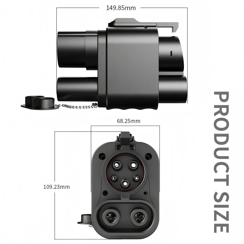 Cross-Border EV Charging Adapter, Heavy Duty CCS2 to CCS1 DC Adapter for Public Charging Networks