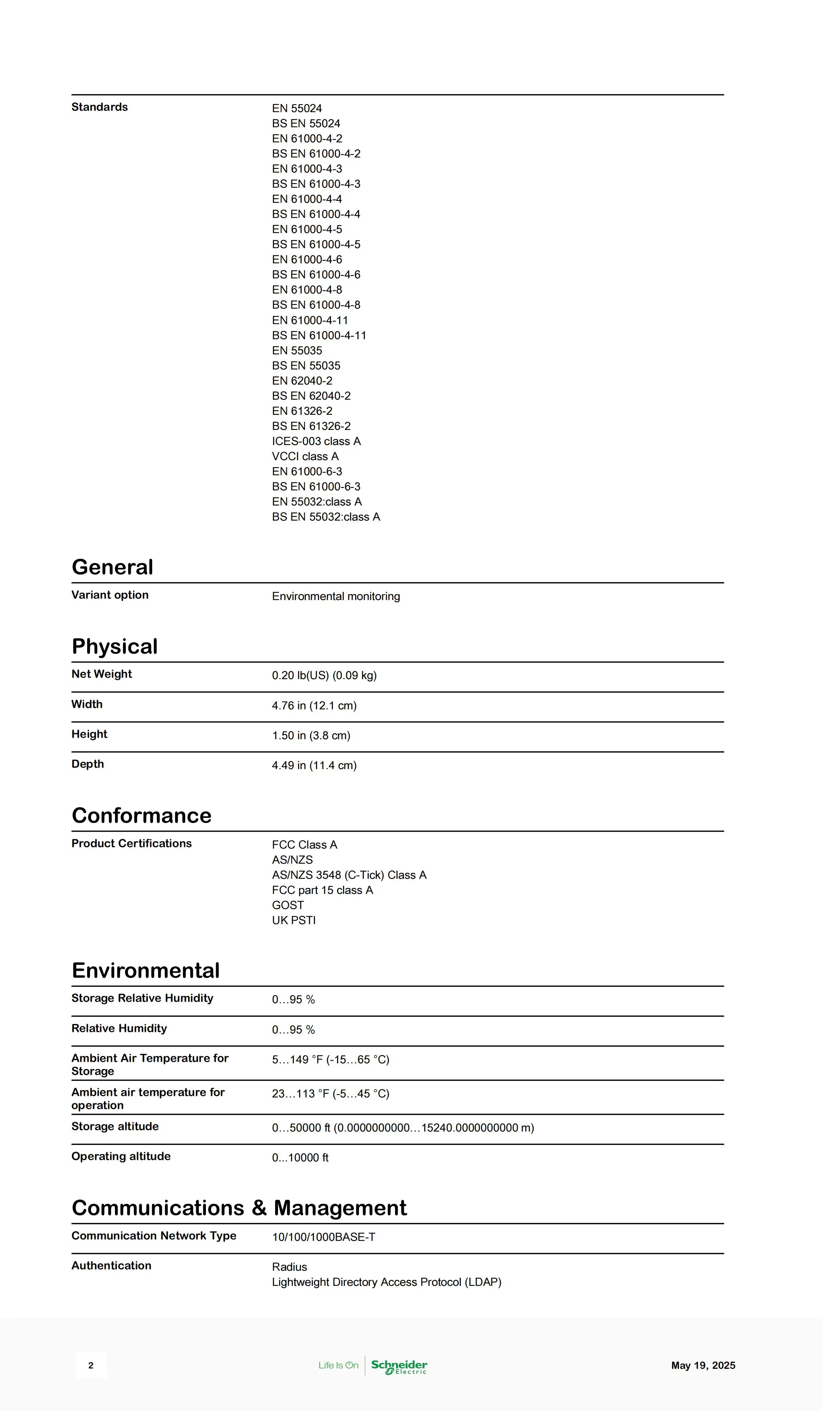 APC Ap9641 UPS Snmp Device Monitoring and Management, Network Management Cards, Nmc3, Secure Remote UPS Monitoring and Management