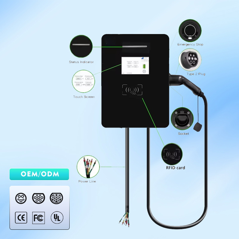 Nancome AC Wall Box Mounted Mode2 Teslas Mart EV Mobile Charger Pile