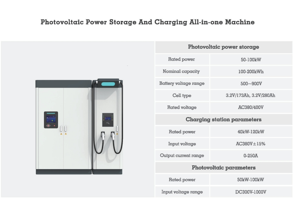 Integrated Solar Power EV Charger Solution 215kwh Backup Energy Storage 100kw Smart DC Fast Car Charging Station CCS IP54 New